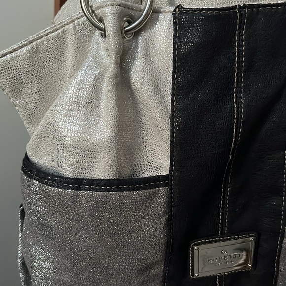 Rosetti   Shoulder bag  All fabric  shiny black silver  cream  Soft  lightweight - Picture 4 of 13